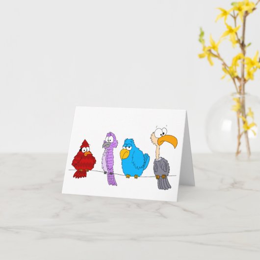 Vögel auf einer Schnur Karte (Gelbe Blume)