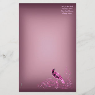 Vogel auf einer Schriftrolle (Pink) Briefpapier