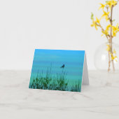 Vogel auf einer Tree-Silhouette Karte (Gelbe Blume)