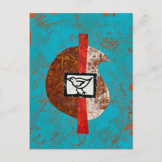 Vogel auf einer Wanderpostkarte Postkarte (Vorderseite)