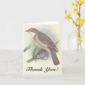 Vogel auf einer Zweigniederlassung, "Danke!" Vinta Karte (Gelbe Blume)
