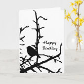 Vögel auf einer Zweigstelle Geburtstag Karte (Gelbe Blume)