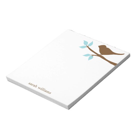 Vogel auf einer Zweigstelle Personalisierte Notepa Notizblock (Rotiert)
