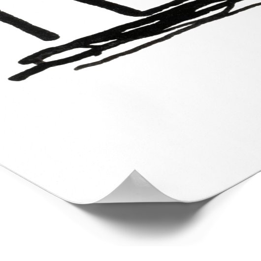 Vogel auf einer Zweigstelle Zeichnend von Leo Gest Poster (Ecke)