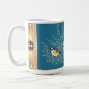 Vögel auf elegantem floralem Hintergrund Kaffeetasse