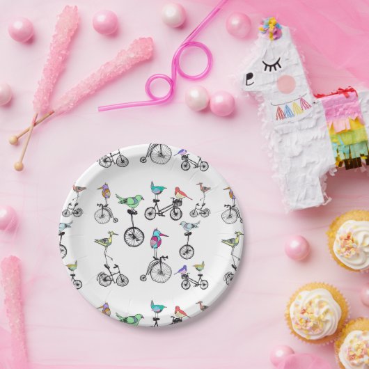 Vögel auf Fahrrad-Pappteller Pappteller (Party)