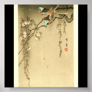Vögel auf Kirschbaum von Seitei Watanabe 1851-1918 Poster