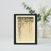 Vögel auf Kirschbaum von Seitei Watanabe 1851-1918 Postkarte (Stehend Vorderseite)