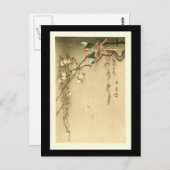 Vögel auf Kirschbaum von Seitei Watanabe 1851-1918 Postkarte (Vorne/Hinten)