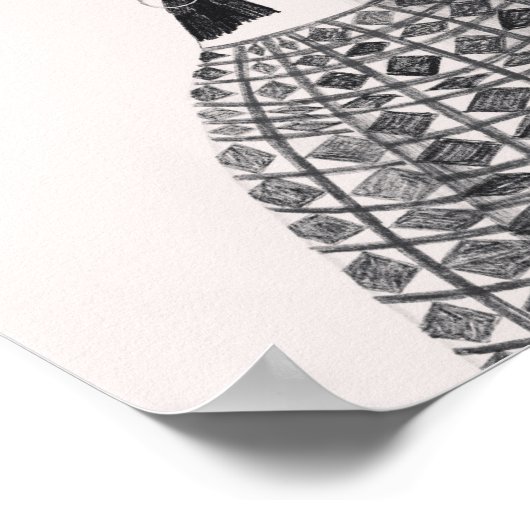 Vogel auf Kopf Poster (Ecke)