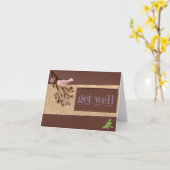 Vogel auf Niederlassung erhalten wohle bald Karte (Gelbe Blume)