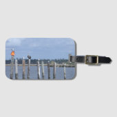 Vögel auf Posts im See Gepäckanhänger (Vorderseite (Horizontal))