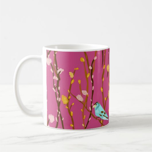 Vögel auf Pussy-Weide-Tasse Kaffeetasse (Links)