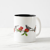 Vögel auf Quitten-Kaffee-Tasse Zweifarbige Tasse (VorderseiteRechts)
