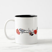 Vögel auf Quitten-Kaffee-Tasse Zweifarbige Tasse (Links)