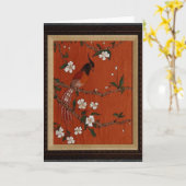 Vogel auf Ricepaper Karte (Gelbe Blume)