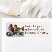 Vögel auf Rücksendeadressen-Aufklebern der heilige (Insitu)