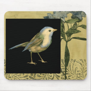 Vogel auf schwarzem und vintage Hintergrund Mousepad