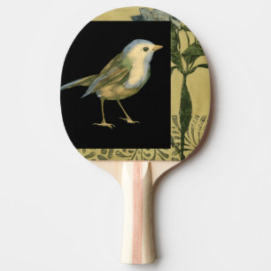 Vogel auf schwarzem und vintage Hintergrund Tischtennis Schläger