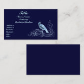 Vogel auf Scroll (blau) Visitenkarte (Vorne/Hinten)