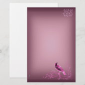Vogel auf Scroll (rosa) Briefpapier (Vorne/Hinten)