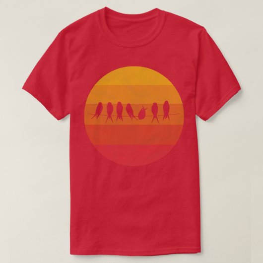Vögel auf Seil T-Shirt (Design vorne)