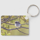 Vogel auf Twig (Bushtit) Schlüsselanhänger (Vorderseite)