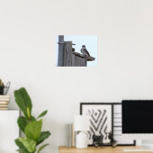 Vogel auf Vogelhausposter Poster (Heimbüro)
