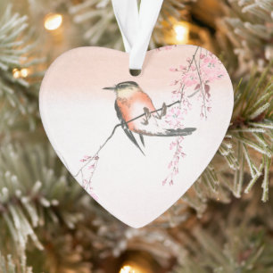 Vogel auf Wachtkirsche - Shidarezakura ni kotori Ornament