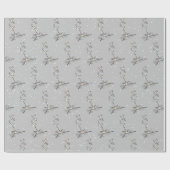 Vögel auf Winter Branch mit Schneeflocken Geschenkpapier (Flach)