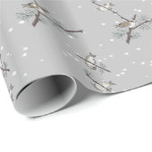 Vögel auf Winter Branch mit Schneeflocken Geschenkpapier (Rolleneckpunkt)