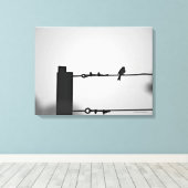 Vogel auf Wire Leinwanddruck (Insitu (Holzboden))