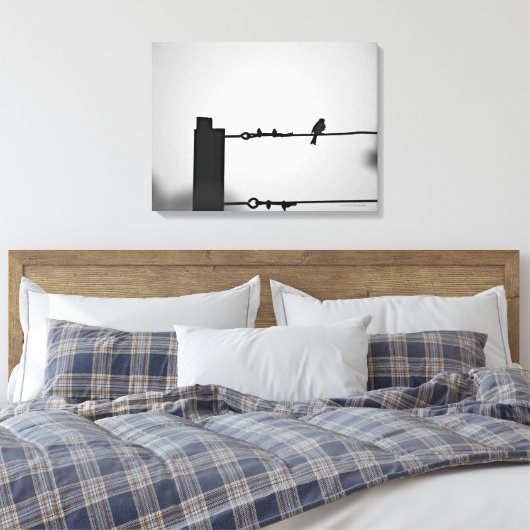 Vogel auf Wire Leinwanddruck (Insitu (Schlafzimmer))