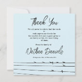 Vögel auf Wirt Beerdigung Danke Karten (Vorderseite)