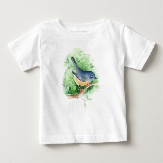 Vögel auf Zweig Baby T-shirt (Vorderseite)