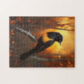 Vogel auf Zweig im Autumnalwald Puzzle (Horizontal)