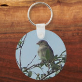 Vogel auf Zweig Schlüsselanhänger (Vorderseite)