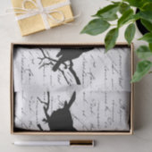 Vögel auf Zweig Schwarze Silhouette Dekoupage Fran Seidenpapier (Geschenk)