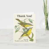 Vögel auf Zweigen, "Danke!", Vintag aussehen Karte (Vorderseite)