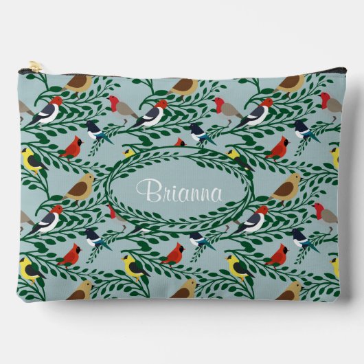 Vögel auf Zweigen Personalisiert Zubehörtasche (Vorderseite)