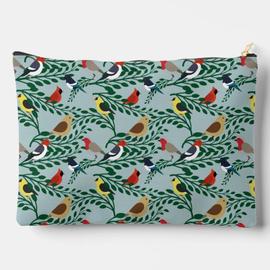 Vögel auf Zweigen Personalisiert Zubehörtasche (Rückseite)