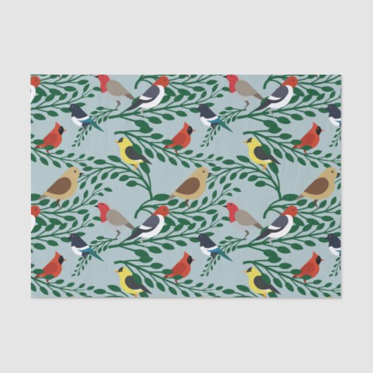 Vögel auf Zweigen Seidenpapier (Vorderseite)