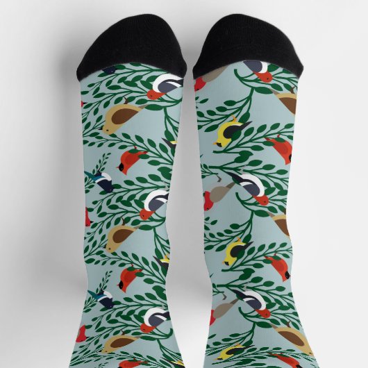 Vögel auf Zweigen Socken (Oben)