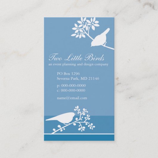 Vögel auf Zweigen Visitenkarte (Vorderseite)
