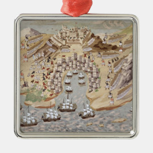 Vogel-Auge Ansicht des Westerns Griechenland Ornament Aus Metall