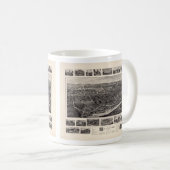 Vogel-Auge Ansicht Karte von Branford Connecticut Kaffeetasse (VorderseiteRechts)