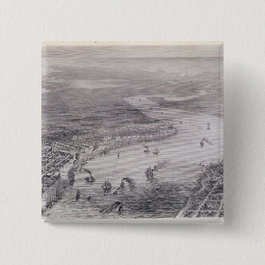 Vogel-Auge Ansicht von New Orleans Button (Vorderseite)