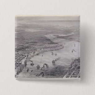 Vogel-Auge Ansicht von New Orleans Button