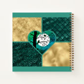 Vögel aus aquamarinem, schwarzem und goldfarbenem  notizblock (Rückseite)