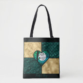 Vögel aus aquamarinem, schwarzem und goldfarbenem tasche (Vorderseite)